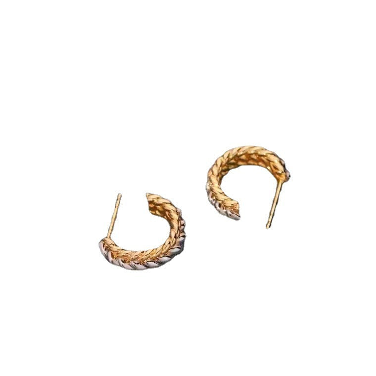JaiDee Grace 18K Gold Plated Braided Hoop Earrings