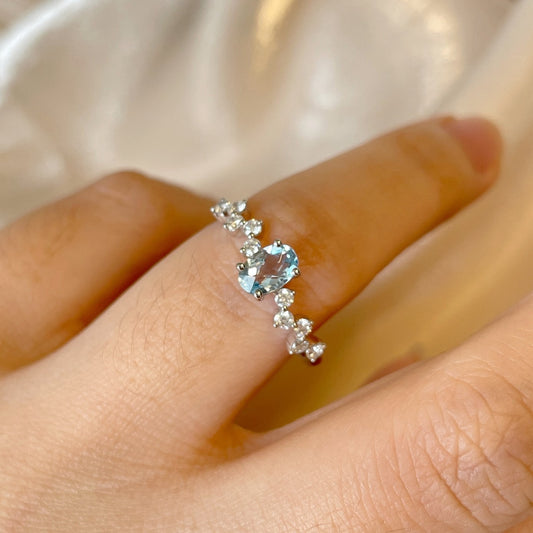 JaiDee Grace - Aquamarine & Diamond Elegance Ring