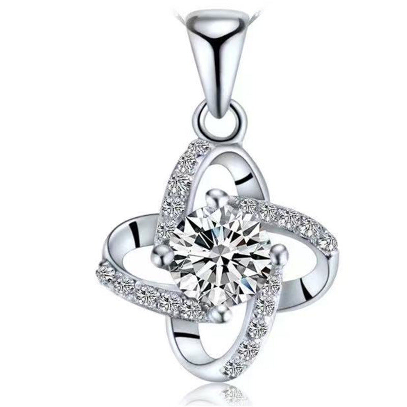 JaiDee Grace Diamond Clavicle Pendant in White Moissanite