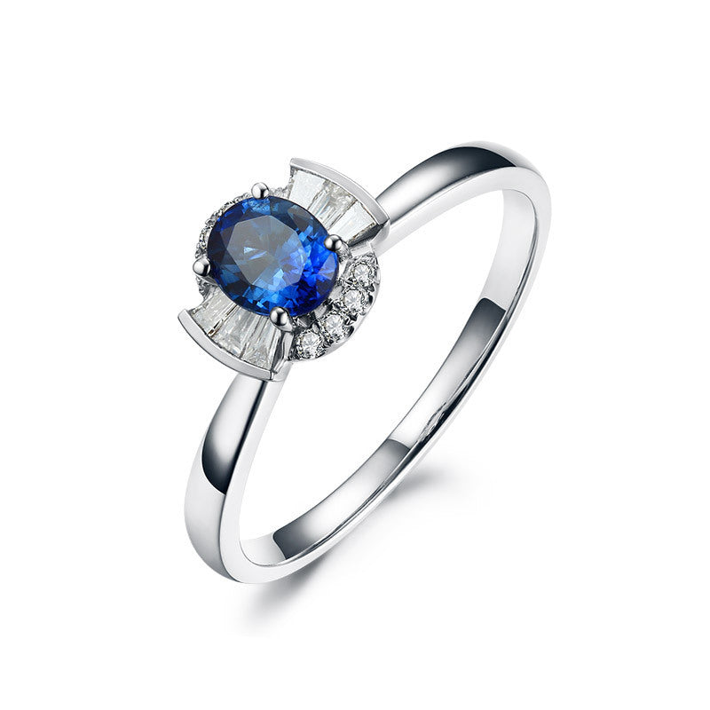 JaiDee Grace 18K Gold Sapphire & Diamond Halo Ring