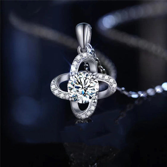 JaiDee Grace Diamond Clavicle Pendant in White Moissanite