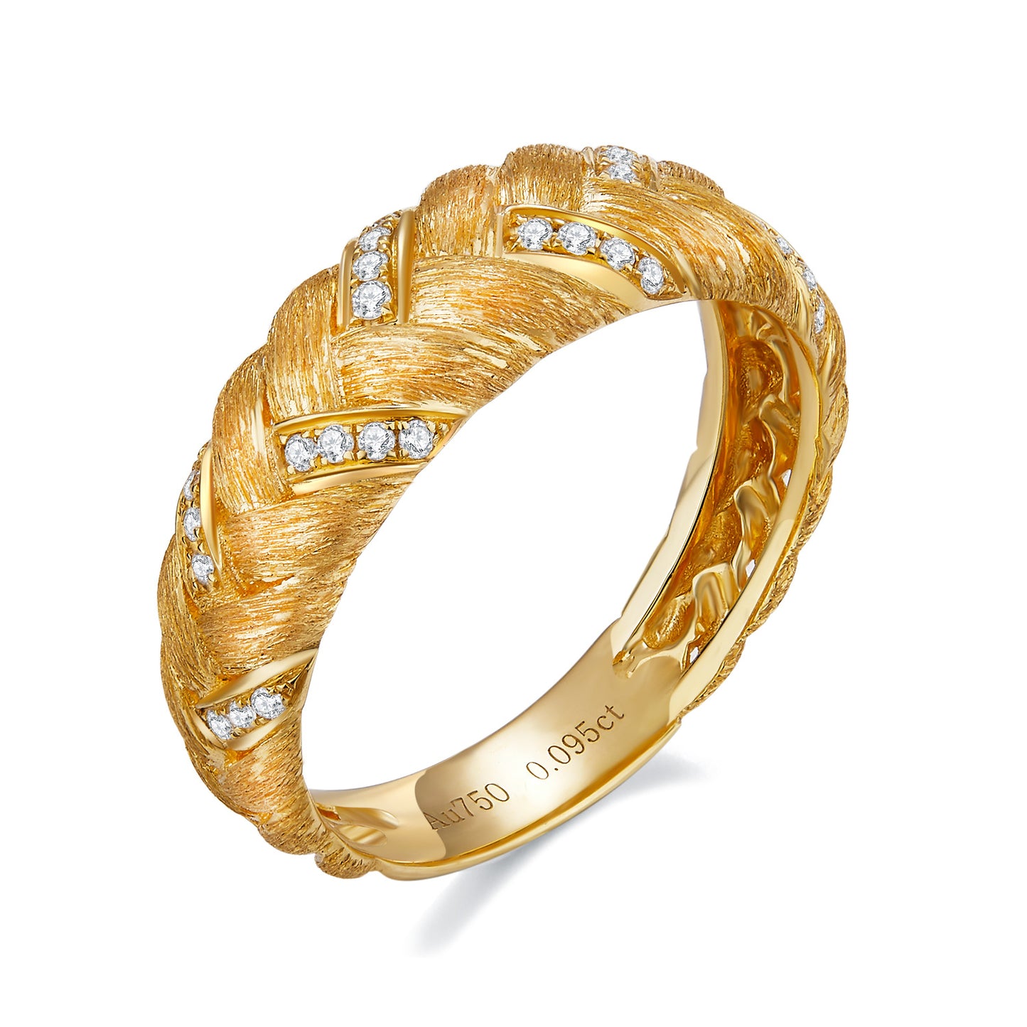 JaiDee Grace Brushed Gold Diamond Ring – Fashion Elegance Series