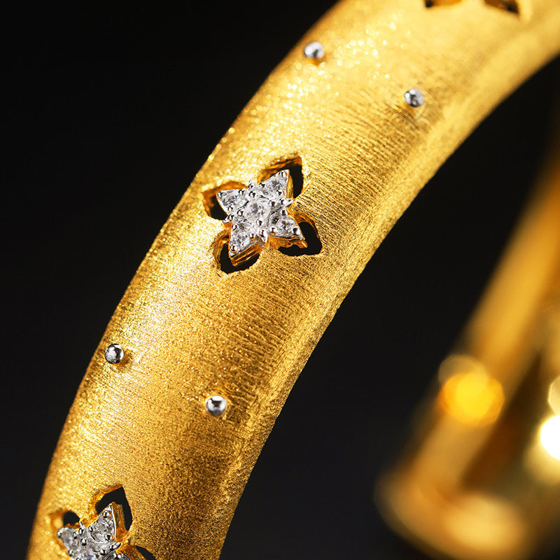 Vintage Floral Brushed Bracelet – S925 Sterling Silver by JaiDee Grace