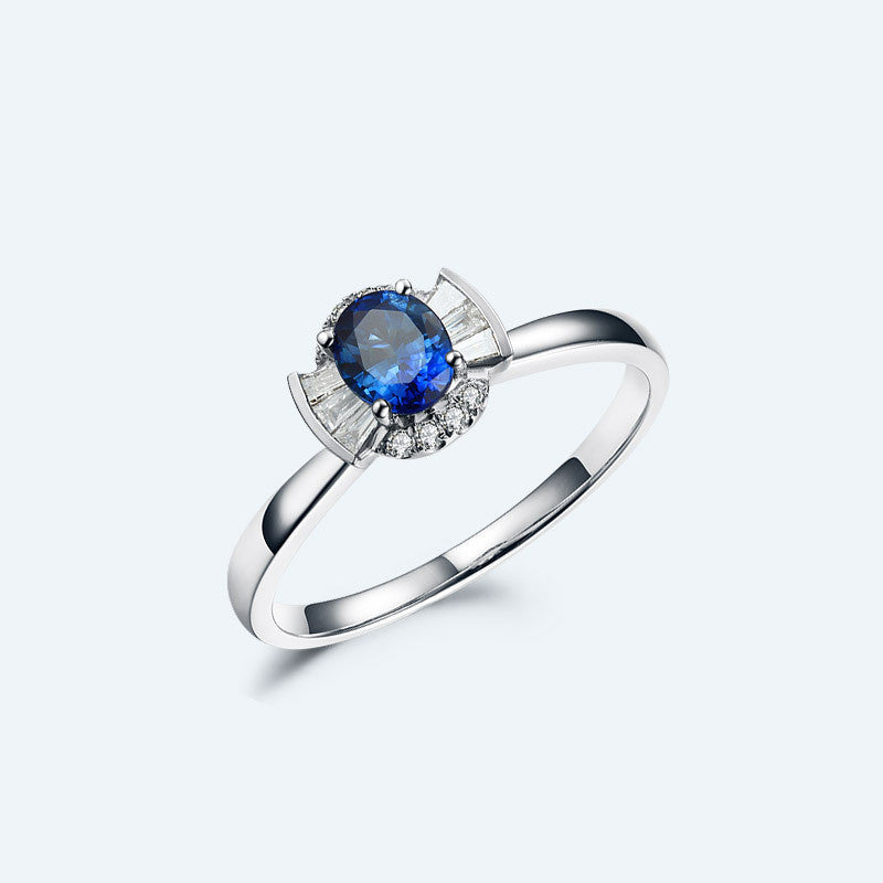 JaiDee Grace 18K Gold Sapphire & Diamond Halo Ring