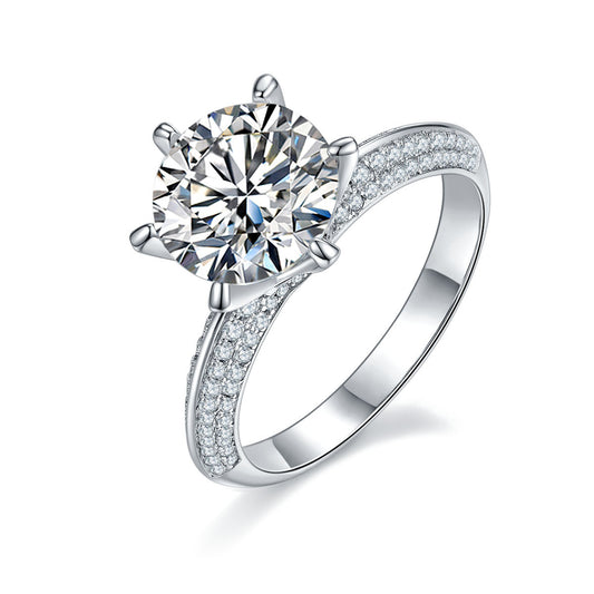 JaiDee Grace White Gold Moissanite Diamond Ring (S925)