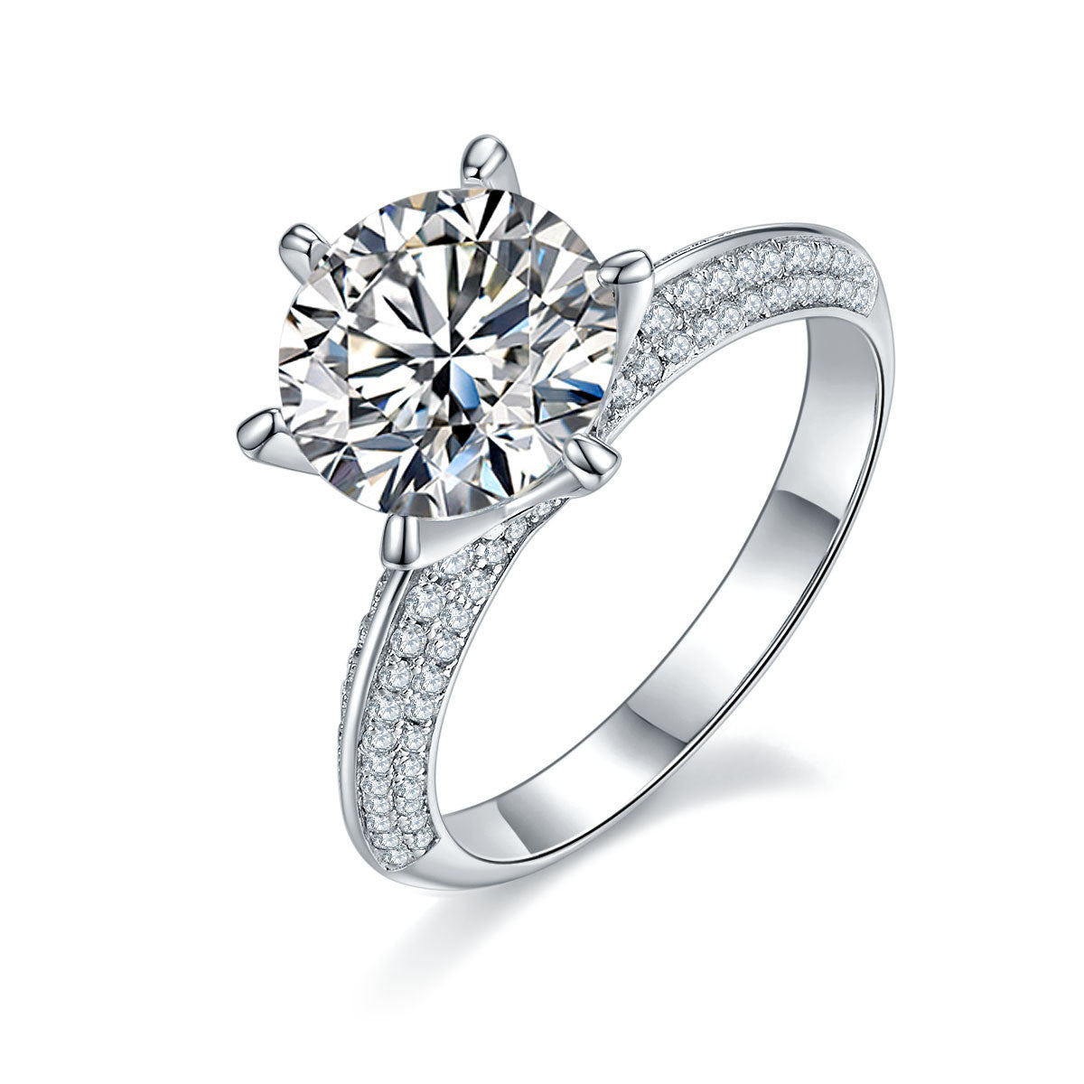 JaiDee Grace White Gold Moissanite Diamond Ring (S925)