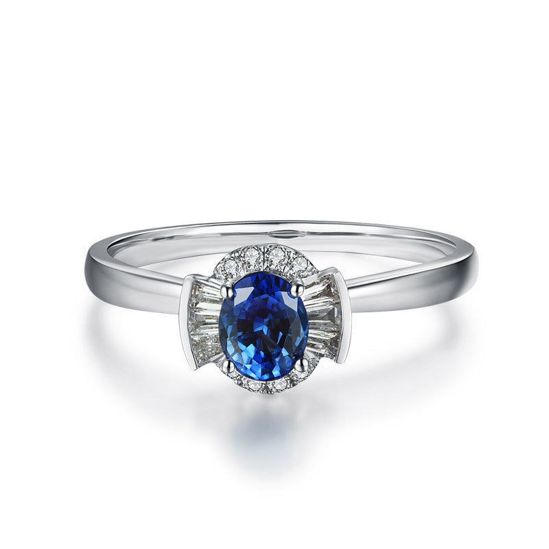 JaiDee Grace 18K Gold Sapphire & Diamond Halo Ring