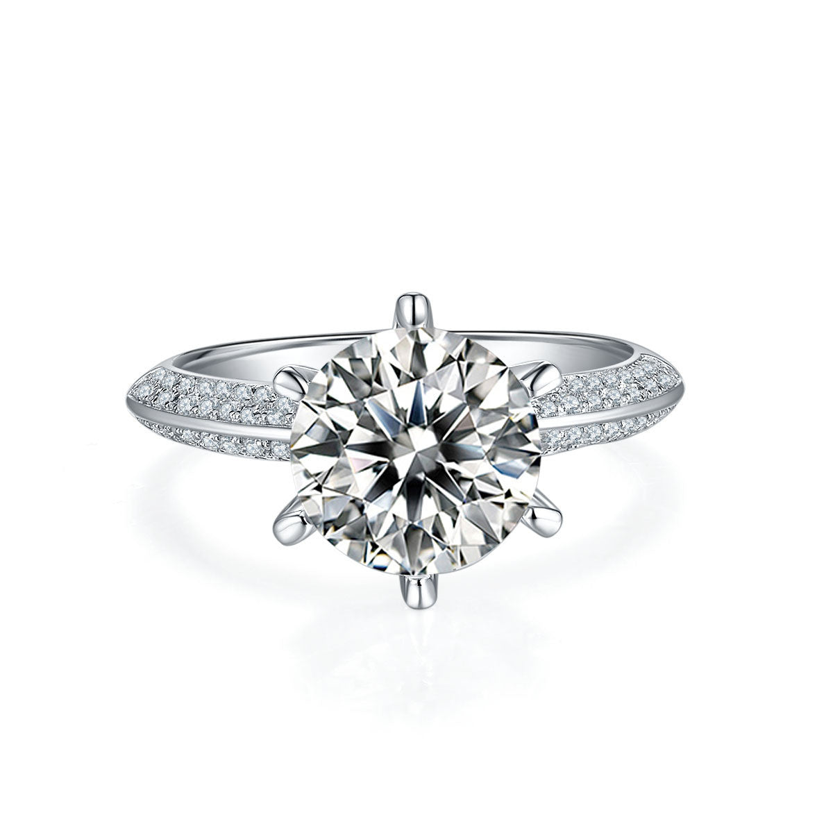 JaiDee Grace White Gold Moissanite Diamond Ring (S925)