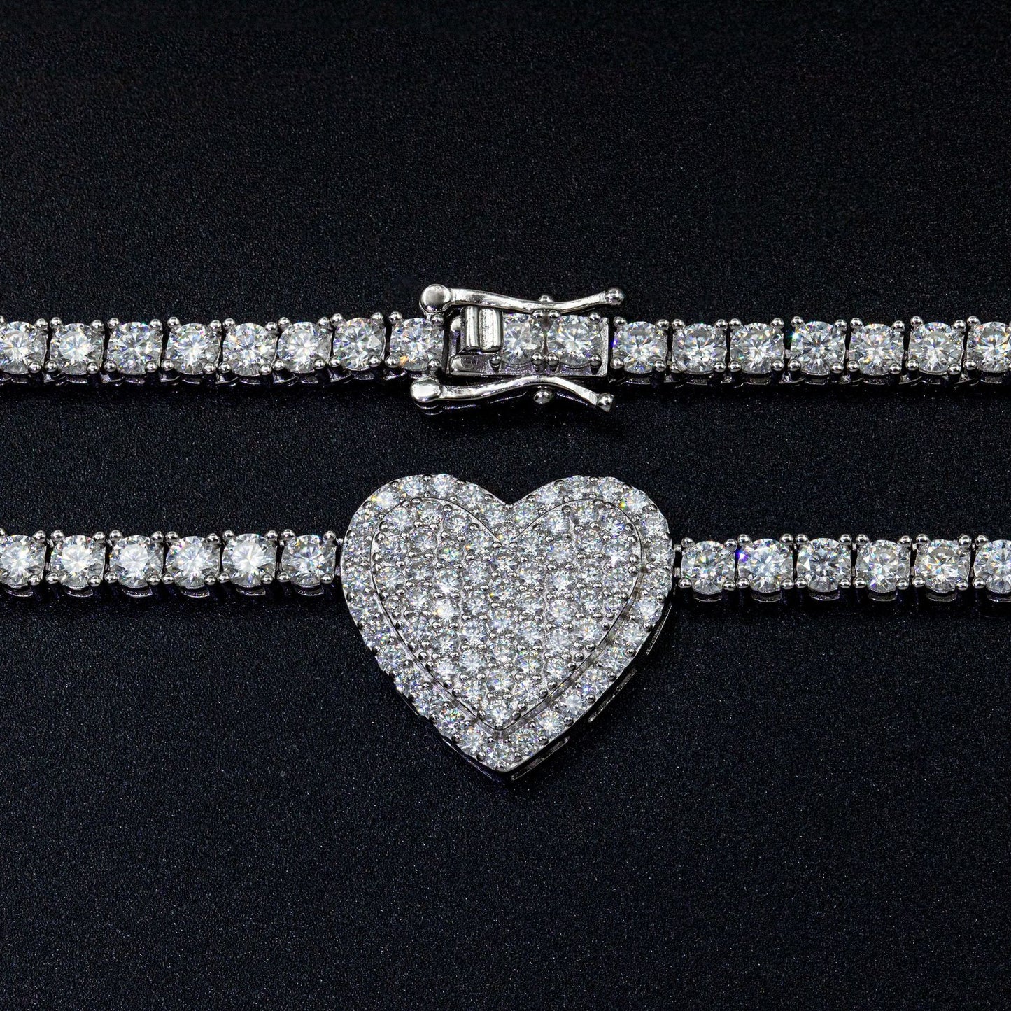 JaiDee Grace Moissanite Rose Necklace in 925 Sterling Silver