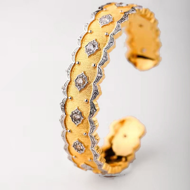 JaiDee Grace Silver & Gold-Plated Diamond Inlay Court Bracelet