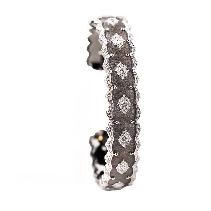 JaiDee Grace Silver & Gold-Plated Diamond Inlay Court Bracelet